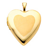 14K Yellow Gold Heart Locket Pendant (0.8' Inches or 20mm)