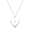 14K White Gold 0.10 CT Diamond-Accent Heart Locket Pendant