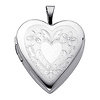 Sterling Silver Engraved Heart Locket Pendant
