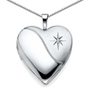 Sterling Silver Engraved Diamond-Accent Heart Locket Pendant (1/10 ctw., HI, I1-I2)