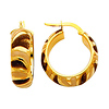 14K Yellow Gold 8mm Elegant Hoop Earrings with Enamel (0.8' or 20mm Diameter)