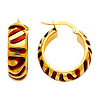 14K Yellow Gold 8mm Elegant Hoop Earrings with Enamel (0.8' or 20mm Diameter)