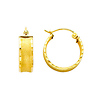 14K Yellow Gold 5mm Fancy Hoop Earrings (0.5' or 12mm Diameter)