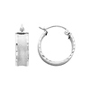 14K White Gold 5mm Fancy Hoop Earrings (0.5' or 12mm Diameter)