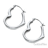 14K White Gold High Polished Small Heart Fancy Hinged Earrings