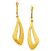 14K Yellow Gold Fancy Dangle Hanging Earrings with Fishhook for Women