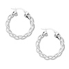 14K White Gold 3mm Twisted Hoop Earrings (1.2' or 30mm Diameter)