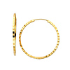 14k Yellow Gold 1.5mm Multifaceted Square Tube Endless Hoop Earrings (0.8' or 20mm)