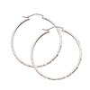 14K White Gold 1.5mm High Polished Classic Hinged Hoop Earrings  (0.8' or 20mm Diameter)