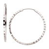 14k White Gold 1.5mm Multifaceted Square Tube Endless Hoop Earrings (1.2' or 30mm)