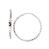 14k White Gold 1.5mm Multifaceted Square Tube Endless Hoop Earrings (0.8' or 20mm)