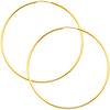14K Yellow Gold 1.5mm High Polished Extra Large Endless Hoop Earrings (2.4' or 60mm Diameter)