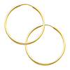 14K Yellow Gold 1.5mm High Polished Endless Hoop Earrings (1.2' or 30mm Diameter)