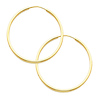 14K Yellow Gold 1.5mm High Polished Endless Hoop Earrings (1' or 25mm Diameter)