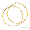 14K Yellow Gold 2mm Classic High Polished Extra Large Hinged Hoop Earrings  (2.6' or 65mm Diameter)