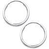 14K White Gold 1.5mm High Polished Endless Hoop Earrings  (0.6' or 15mm Diameter)