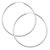 14K White Gold 2mm High Polished Large Endless Hoop Earrings  (2.2' or 55mm Diameter)