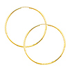 14K Yellow Gold 2mm Diamond Cut Satin/High Polished Elegant Endless Hoop Earrings  (1.6' or 40mm Diameter)