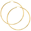 14K Yellow Gold 2mm Diamond Cut Satin/High Polished Elegant Hoop Earrings  (2.2' or 55mm Diameter)