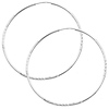 14K White Gold 1.5mm Diamond Cut Satin/High Polished Elegant Endless Hoop Earrings  (1.9' or 47mm Diameter)