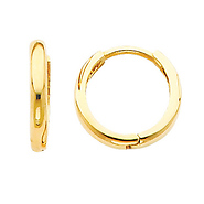 14k Yellow Gold 2mm Small Huggies Earrings for Kids & Teens (0.4' or 10mm)