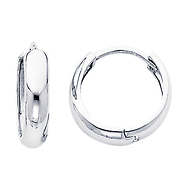 14k White Gold 3mm Small Huggies Earrings for Kids & Teens (0.5' or 12mm)
