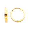 14k Yellow Gold 2mm Small Square Tube Huggies for Kids and Teens (0.4' or 11mm)