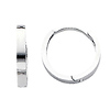 14k White Gold 2mm Small Square Tube Huggies for Kids and Teens (0.4' or 11mm)