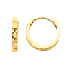 14k Yellow Gold 2mm Small Multifaceted Square Tube Huggies for Babies & Kids (0.4' or 11mm)