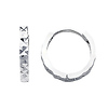 14k White Gold 2mm Small Multifaceted Square Tube Huggies for Babies & Kids (0.4' or 11mm)