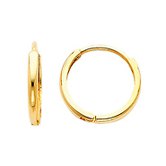 14k Yellow Gold 2mm Small Domed Huggies Earrings for Kids and Teens (0.4' or 11mm)