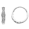 14K White Gold 5 Stone CZ Channel Set Polished Hoop Huggies Earrings   (0.4' or 10mm)