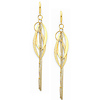14K Yellow Gold Fancy Dangle Hanging Earrings with Fishhook for Women