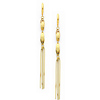 14K Yellow Gold Fancy Dangle Hanging Earrings with Fishhook for Women