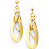 14K Yellow Gold Fancy Dangle Hanging Earrings with Pushback for Women