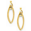 14K Yellow Gold Fancy Dangle Hanging Earrings with Pushback for Women