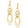14K Yellow Gold Fancy Dangle Hanging Earrings with Pushback for Women