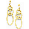 14K Yellow Gold Fancy Dangle Hanging Earrings with Pushback for Women