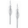 14K White Gold Fancy Dangle Hanging Earrings with Fishhook for Women