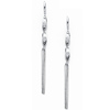 14K White Gold Fancy Dangle Hanging Earrings with Fishhook for Women