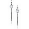 14K White Gold Fancy Butterfly Dangle Hanging Earrings with Fishhook for Women