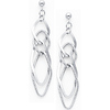 14K White Gold Fancy Dangle Hanging Earrings with Pusback for Women