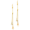 14K 3 Tri-color Gold Fancy Dangle Hanging Earrings with Fishhook