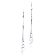 14K White Gold Fancy Dangle Hanging Earrings with Fishhook