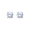 14K White Gold 6mm Round CZ Solitaire Basket Stud Earrings with Push-Back for Lady and Children