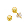14K Yellow Gold 4mm Ball Stud Earrings with Silicone-back for Children & Teen