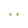 14K Yellow Gold Flower CZ Stud Earrings with Screw-Back for Baby & Children
