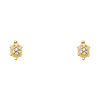 14K Yellow Gold Turtle CZ Stud with Screw-Back for Children