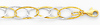 14K Yellow and White Gold Light Fashion Link Bracelet with Lobster Claw Clasp - 7.25' Inches