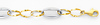 14K Yellow and White Gold Light Fashion Link Bracelet with Lobster Claw Clasp - 7.25' Inches